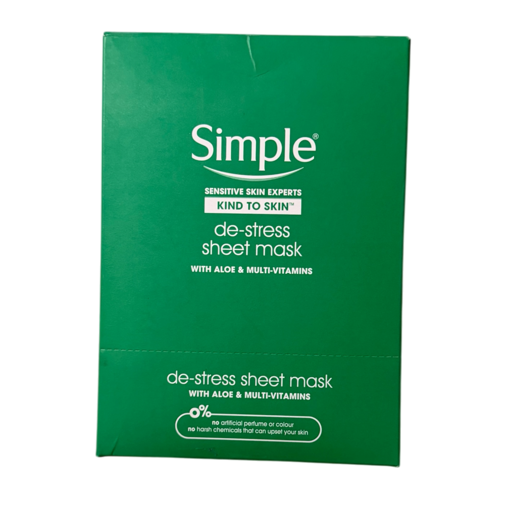 Simple Kind to Skin De-Stress Sheet Mask with Aloe & Multivitamins